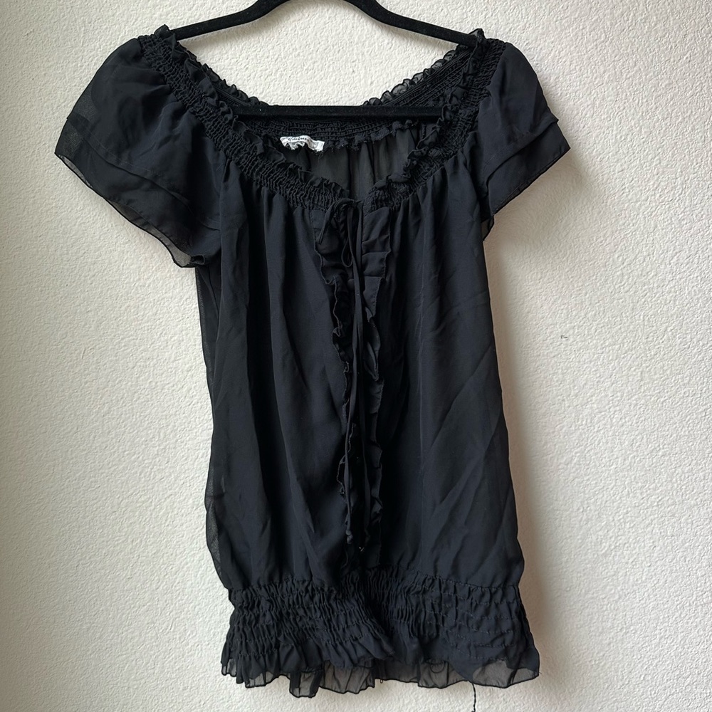 6 Degrees Black S/S Blouse - Size S